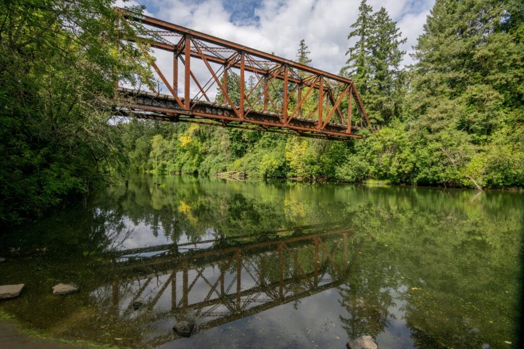 Bridge over Tualatin River in Spring