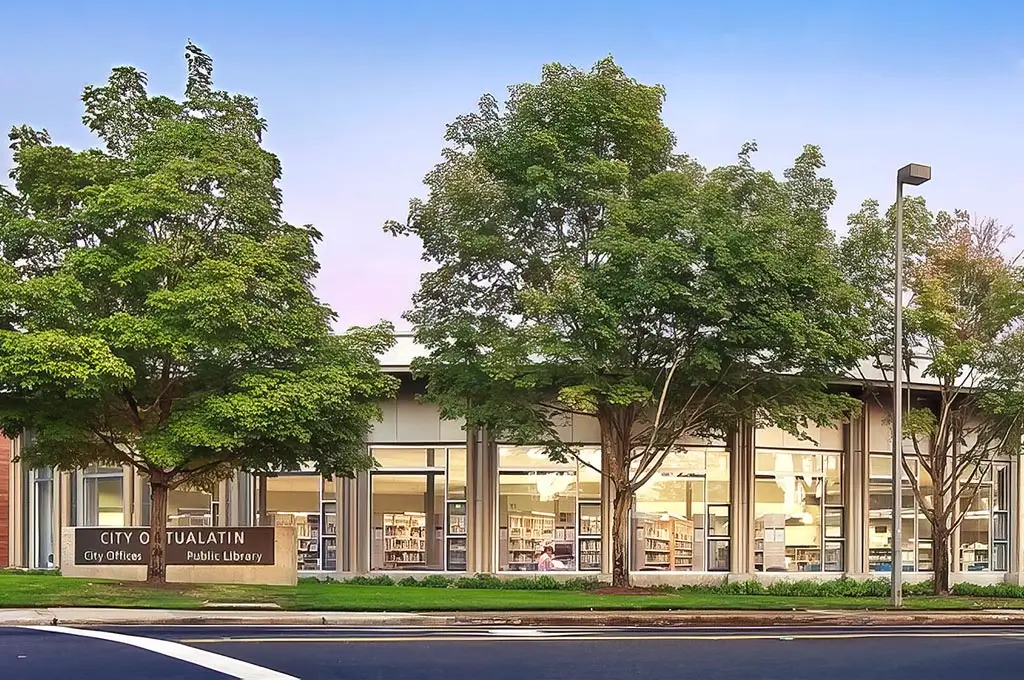 Tualatin public libary exterior windows