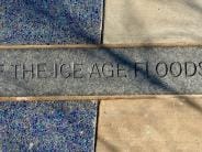 Interpretive element end of ice age floods brown concrete